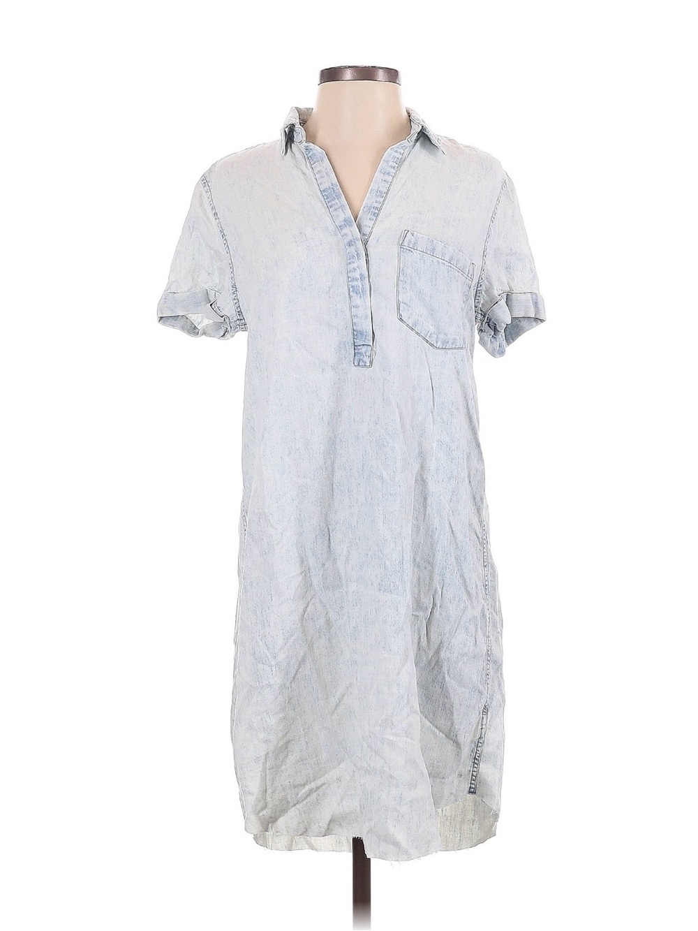 Rails Light Wash Denim Midi Shirt Dress